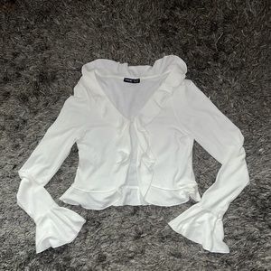 Pretty white one button blouse